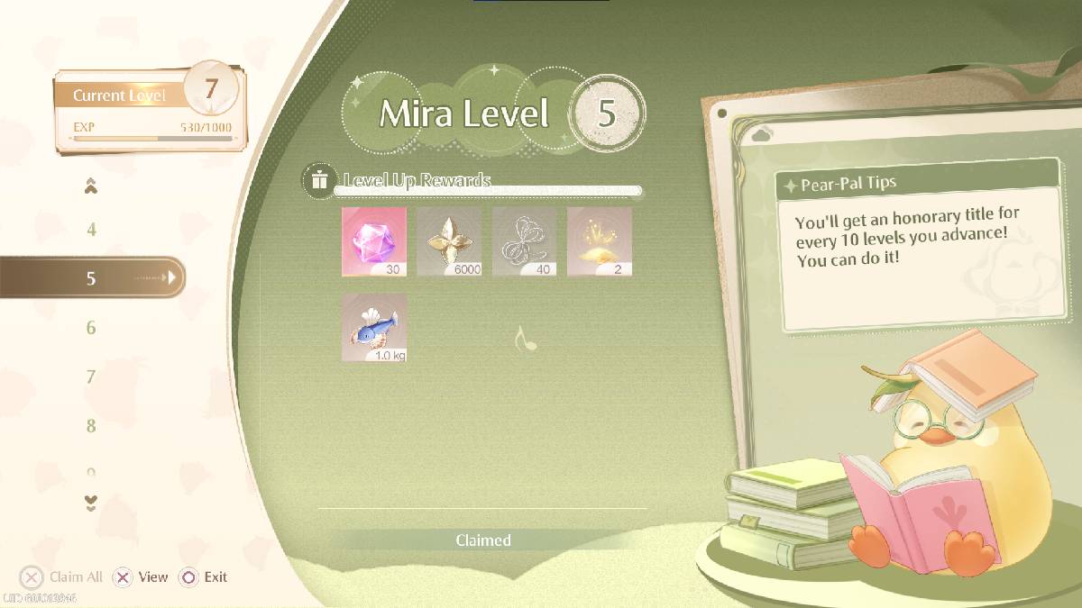 Infinity Nikki Mira Level