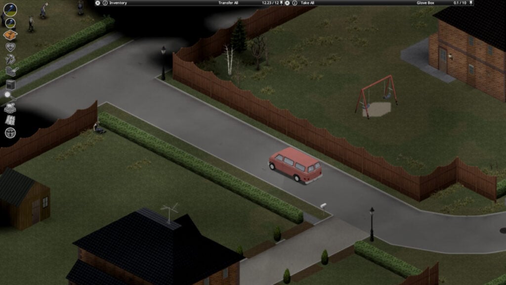 A mini-van in Project Zomboid
