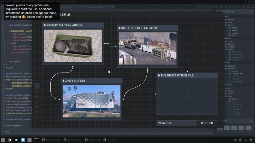 Brute Force File Objective Screen