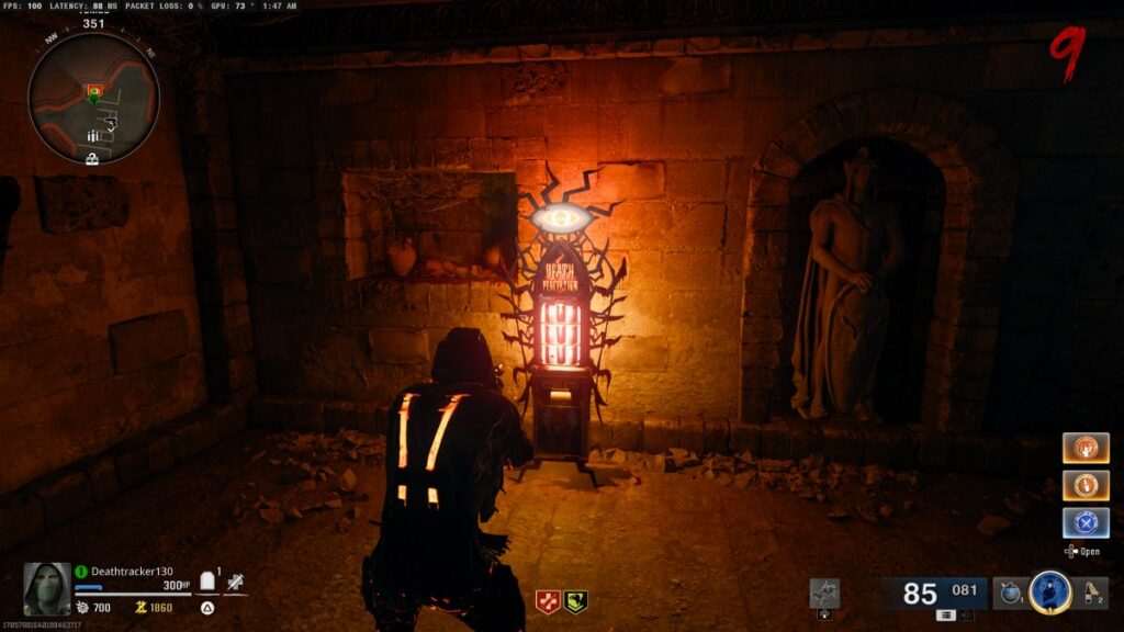 The Tomb Death Perception perk machine