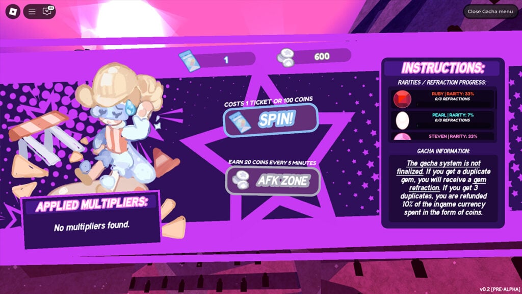 All Active Codes for Roblox Gemventure