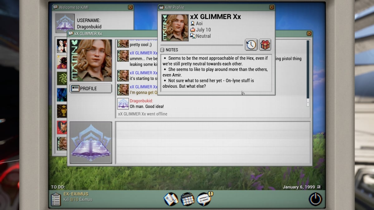 Warframe 1999 romance