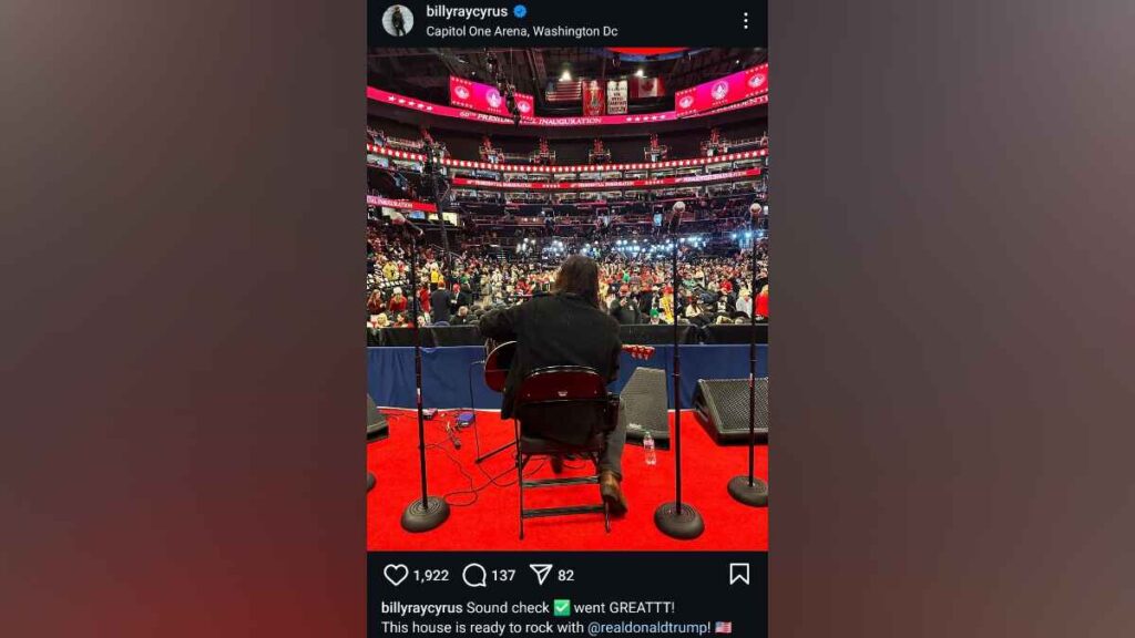 Billy Ray Cyrus performing at Donald Trump's inauguration ceremony