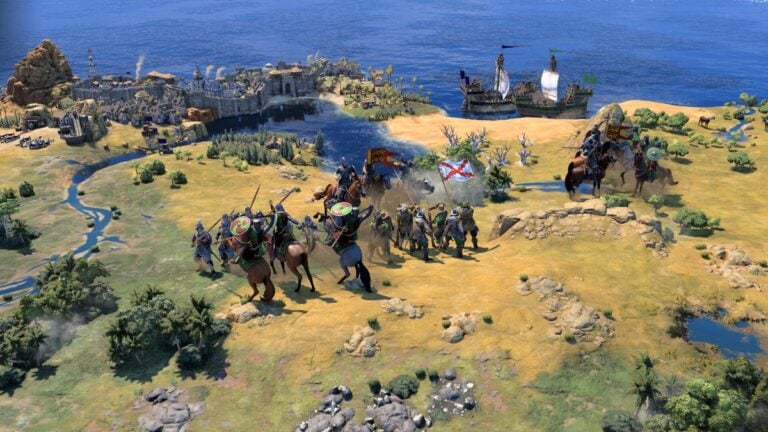 Two armies clash in Civilization 7's overworld map