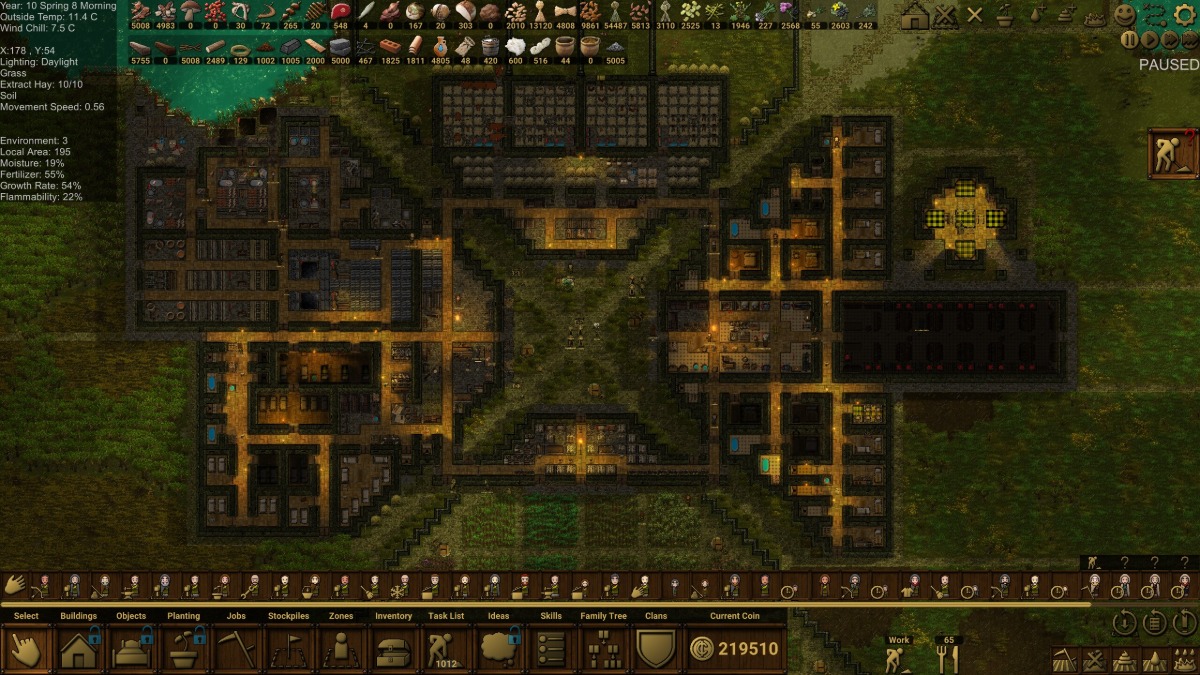 A top-down view of a sprawling medieval complex in Clanfolk