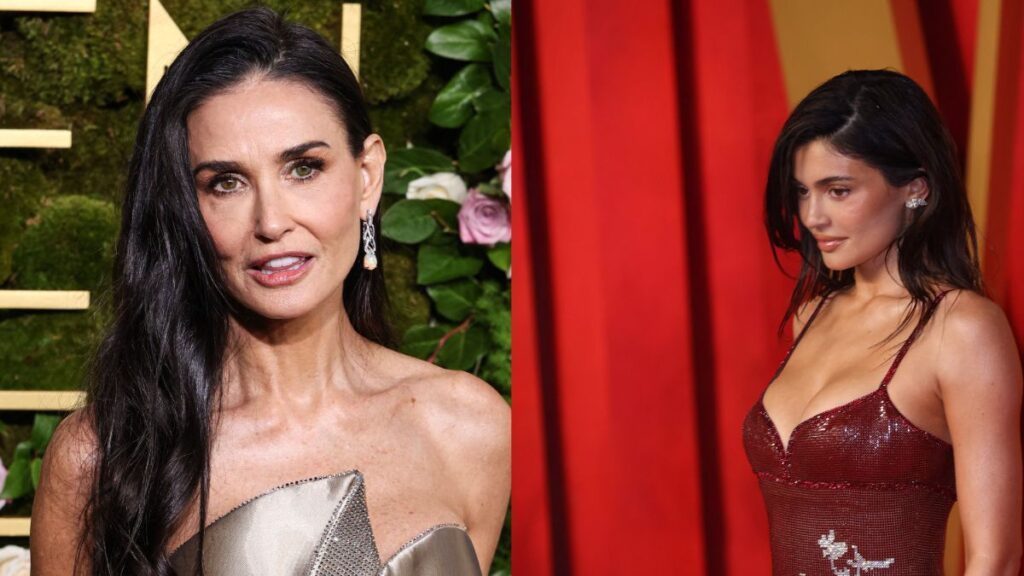 Demi Moore Skips Over Kylie Jenner to Dote on Timothee Chalamet at Golden Globes: ‘Cougar Had Her Hands All Over Him’ Demi-Moore Kylie-Jenner-