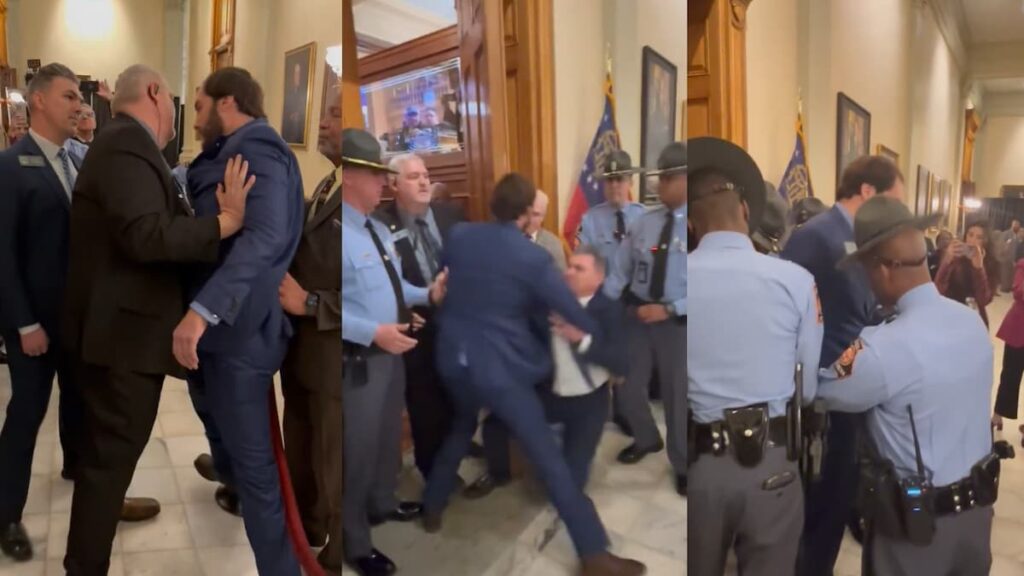 Georgia State Senator Colton Moore Arrested After Embarressing Himself in Sloopy Scene Outside House Chambers: ‘Is He Drunk?’ Colton Moore arrested by state Troopers