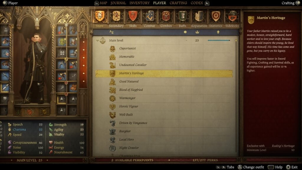 Kingdom Come Deliverance 2 Martin Heritage Perk