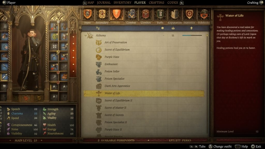 Water of Life Alchemy Perk