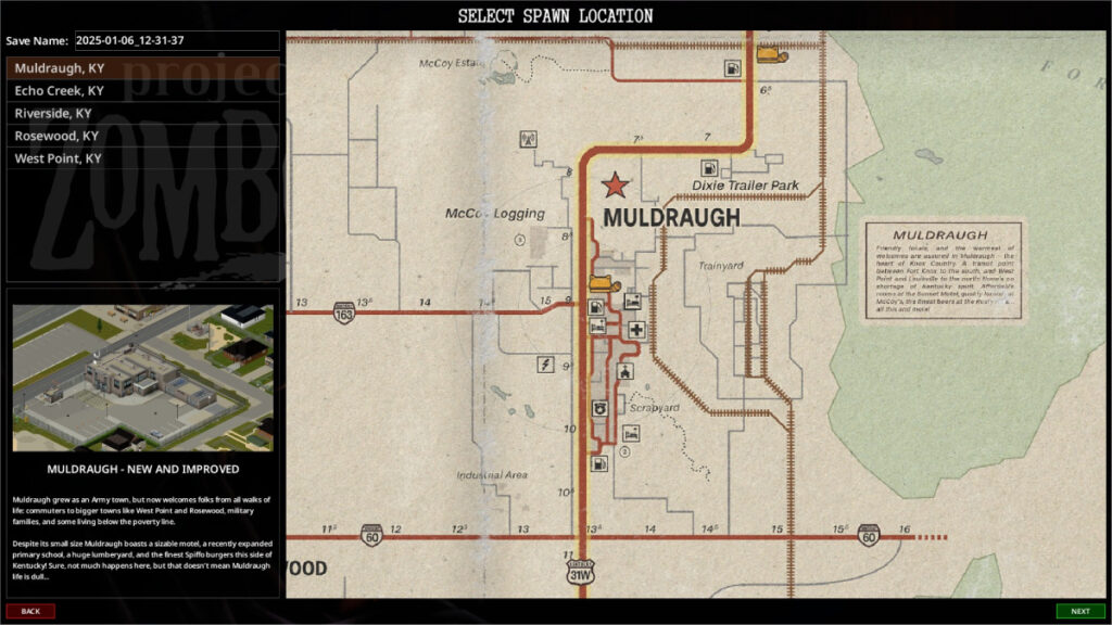 Project Zomboid Muldraugh Spawn Point