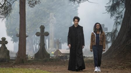 “We Knew We Only Had Enough Story For One More Season”: Netflix Cancels The Sandman Amid Neil Gaiman’s Sexual Assault Allegations Dream and Rose walking away from a grave in Netflix's The Sandman