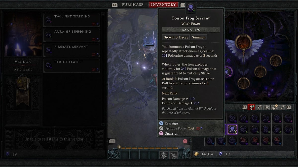 equipping witchcraft powers in diablo 4 season 7