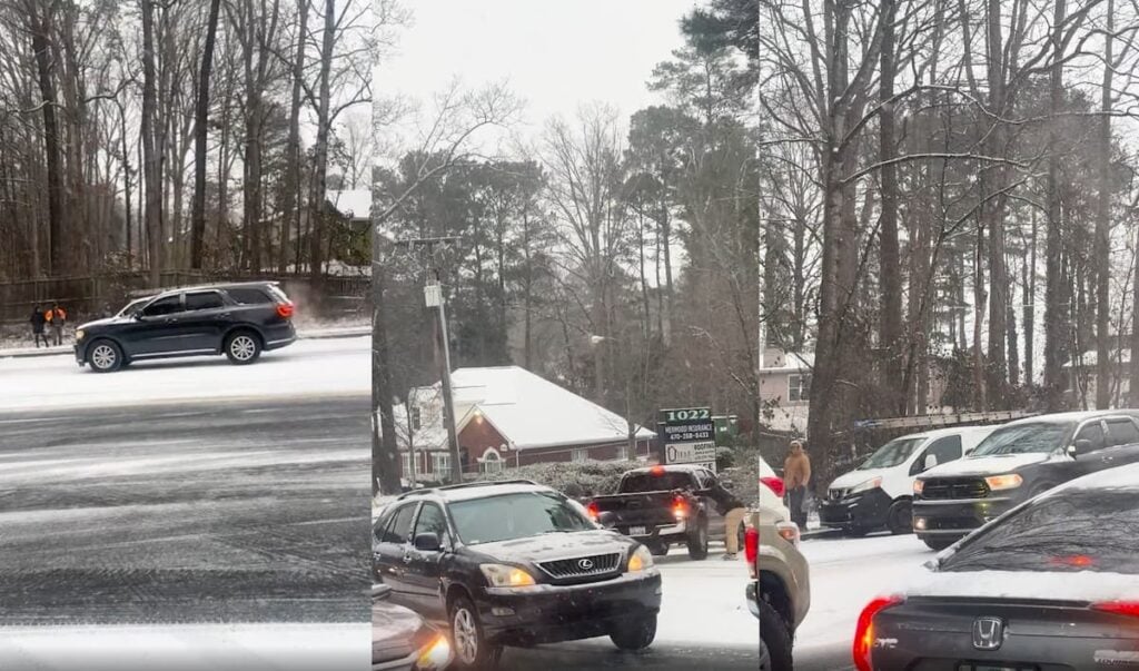 Georgia Policeman’s Sirens Fall on Deaf Ears in Snowy Traffic Chaos: ‘Lil Coppy Can’t Get His Way’ Georgia snow chaos infuriates cop