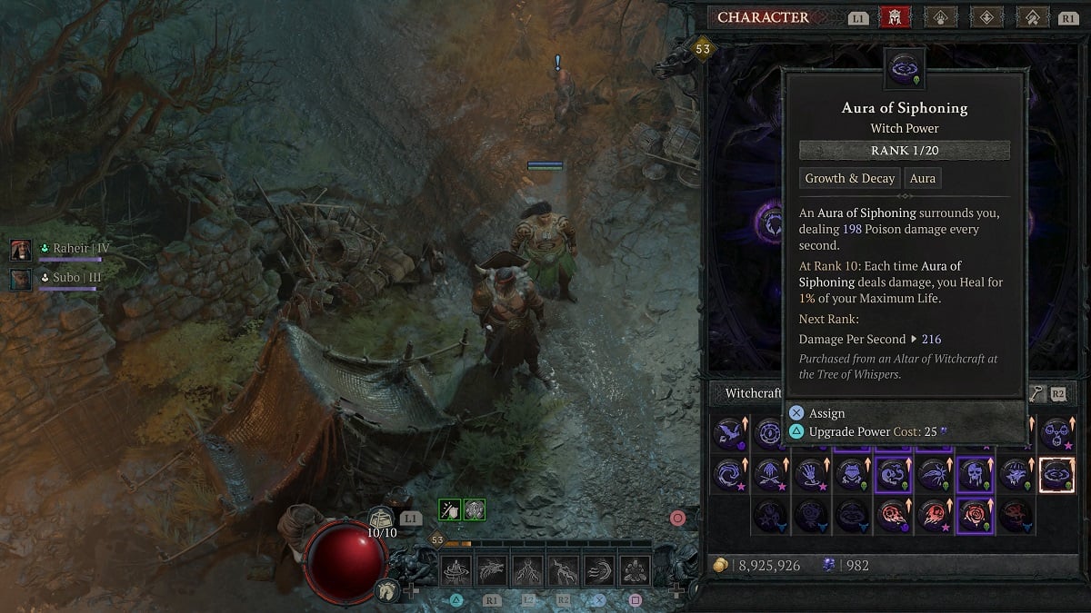 witchcraft powers skill tree in diablo 4 season 7