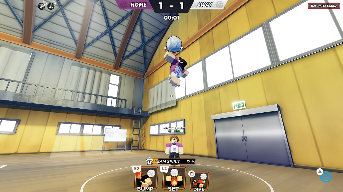 a roblox player serving the ball in volleyball legends