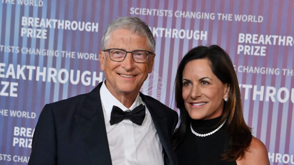 Bill Gates (L) and Paula Hurd attend the 10th annual Breakthrough Prize ceremony at the Academy Museum of Motion Pictures in Los Angeles on Saturday, April 13, 2024