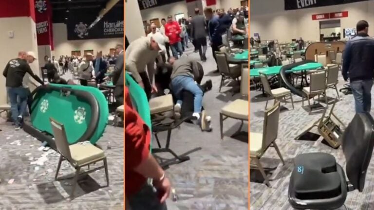 Disgruntled Man Flips Poker Tables in Cherokee World Series of Poker Event: ‘Couple of Other Players are Probably Counting Their Lucky Stars’ Disgruntled Man Flips Poker Tables in Cherokee World Series of Poker Event 'Couple of Other Players are Probably Counting Their Lucky Stars'