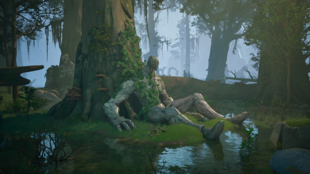 A fallen giant in a marsh in Eternal Strands