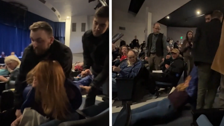 Idaho Woman Violently Assaulted During Town Hall Meeting & Crowd Cheers