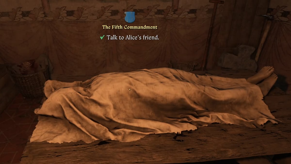 Alice corpse in Kingdom Come Deliverance 2 the Fifth Commandment Quest 