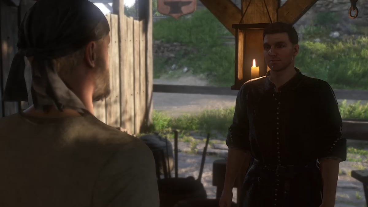Henry wearing wedding clothes in Kingdom Come: Deliverance 2 Wedding Crashers quest