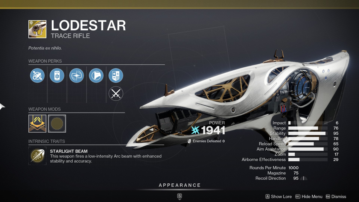 Lodestar Weapon Stats