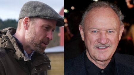 ‘So Sad!’ Prince William Mourns Mysterious Death of ‘Film Genius’ Gene Hackman and His Wife Prince William and Gene Hackman photo merge.