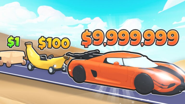 Roblox Car Training Codes (February 2025) A cardboard box car evolves into a banana car which evolves into a sports car in Roblox Car Training