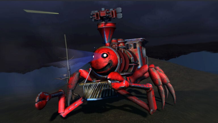 Roblox Edward the Man-Eating Train Codes (February 2025) A demonic train with spider legs and a sinister red face in Roblox Edward the Man-Eating Train