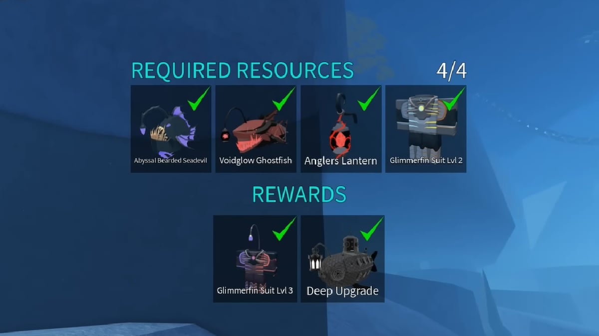 gathering materials to unlock the zones in mariana's veil in roblox fisch