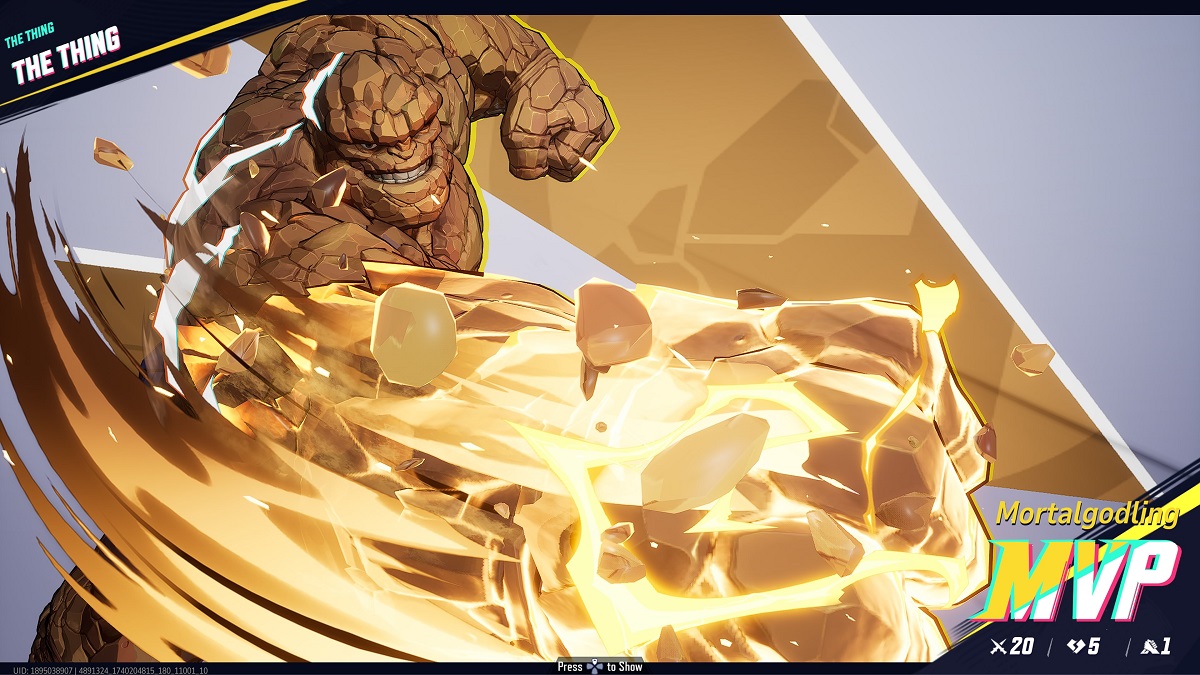 getting mvp as the thing in marvel rivals