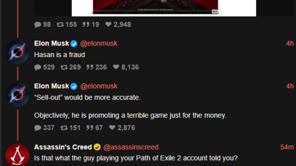 Elon Musk Slammed By Assassin's Creed Shadows on X After He Calls New Brunswick Streamer a 'Fraud'