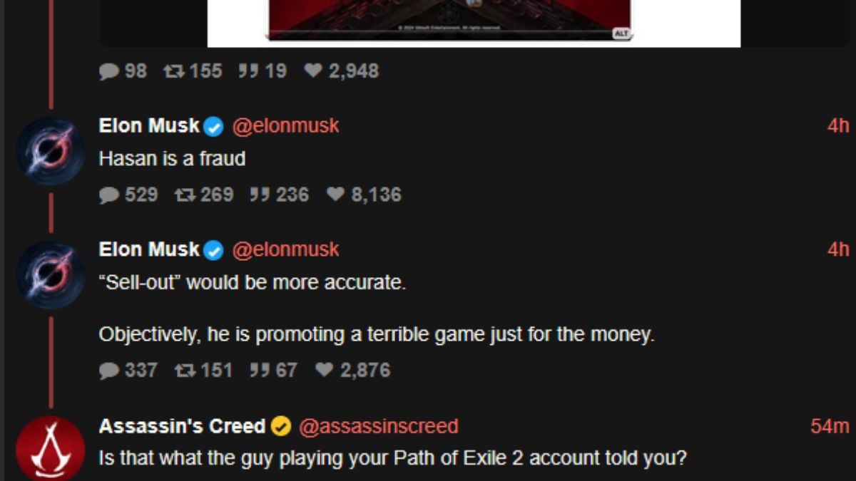Elon Musk Slammed By Assassin's Creed Shadows on X After He Calls New Brunswick Streamer a 'Fraud'