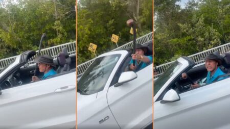 Florida Boomer with Staff Tries to Run Car Off Road: ‘I Do Not Think He Shall Let You Pass’ Florida Boomer with Staff Tries to Run Car Off Road 'I Do Not Think He Shall Let You Pass'