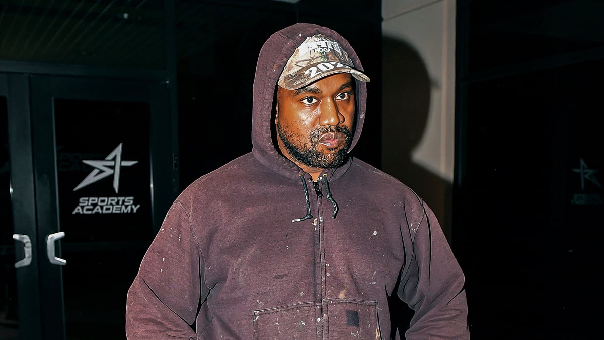 Kanye West Seems Annoyed & Bothered As He Held A Mini Press Conference At His Daughter North's Basketball Game In Thousand Oaks, CA.