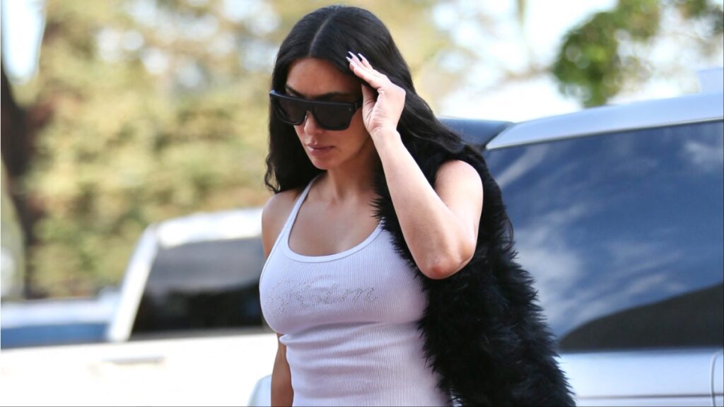 Kim Kardashian arrives for her son's basketball game