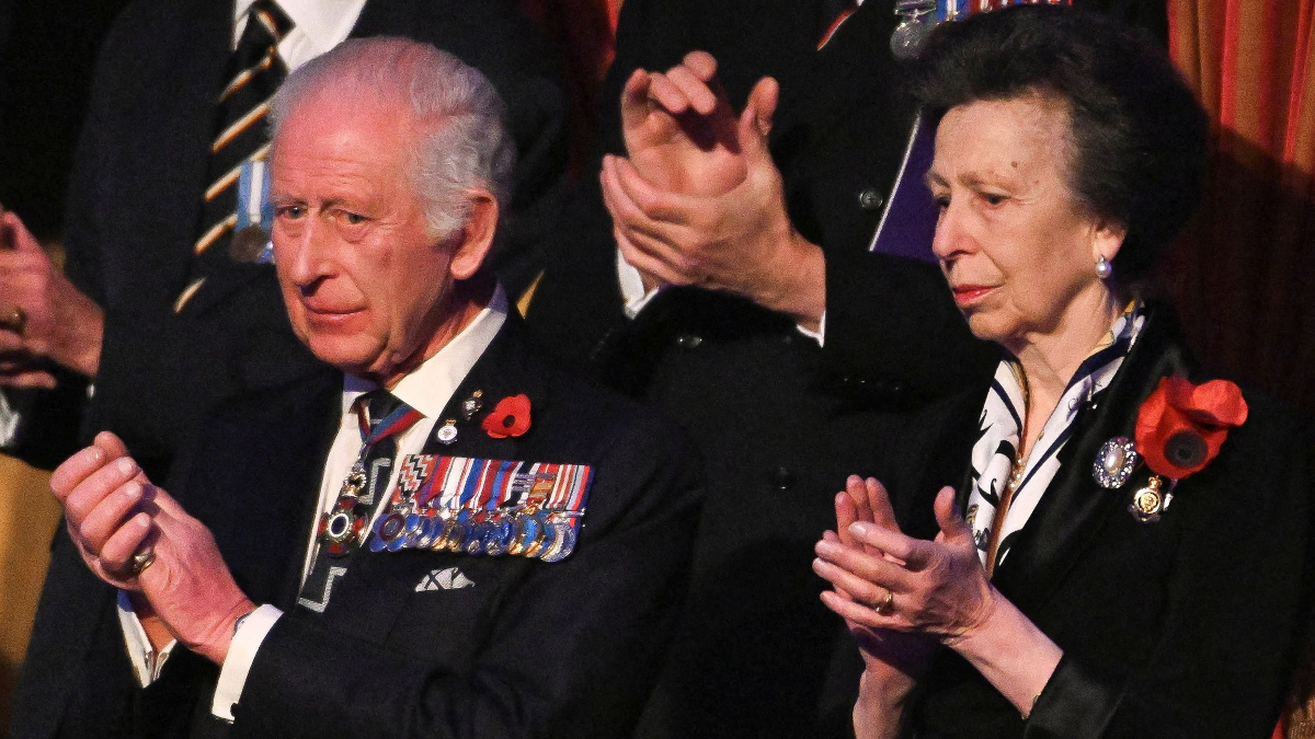 King Charles and Princess Anne at the Festival of Remembrance, in Albert Hall.