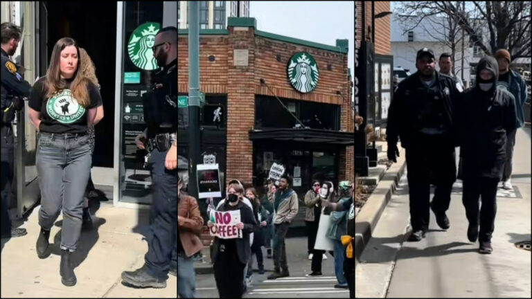 Pittsburgh, Chicago, and NY Starbucks Workers Continue Strike Despite Arrests: ‘This Is What Everyone Should Be Doing’ A collage of photos showing multiple Starbucks workers on strike getting arrested as part of the strike in Pittsburg and beyond