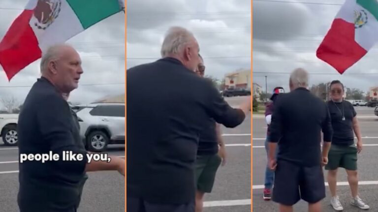 Tampa Bay Boomer Approaches Group of Protesters Waving Mexican Flag and Things Go Unexpectedly 'The Aggressive Boomer Pointing Being Used For Good'