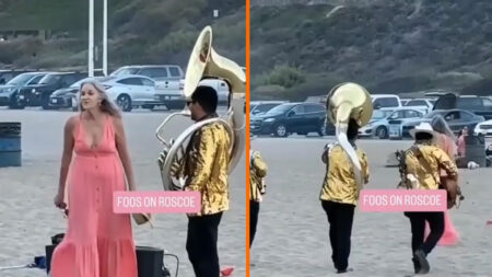 karen tries to stop a Norteño Band from playing music in california