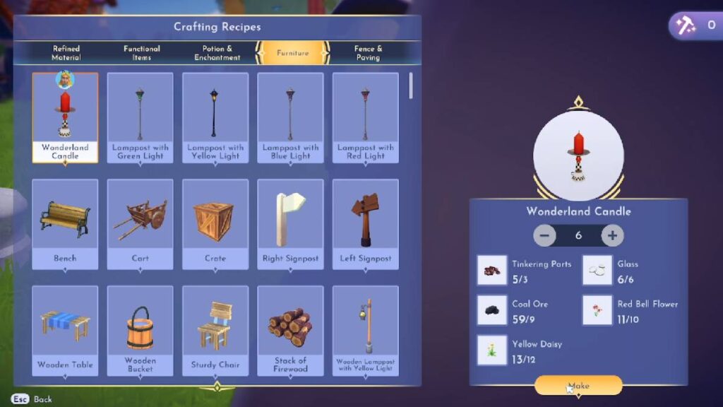 Disney Dreamlight Valley Wonderland Candles