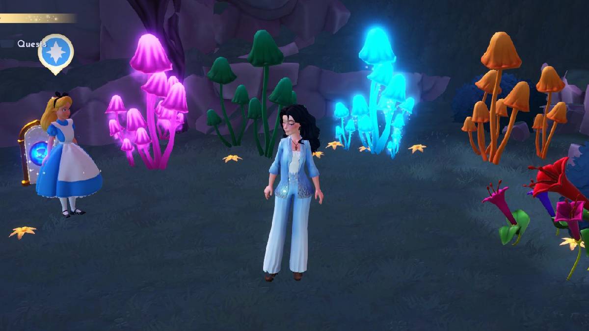 Dreamlight Valley light the correct combination of glowing mushrooms