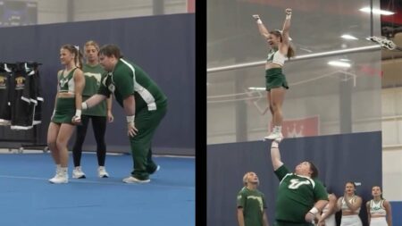 USF Student Showcases His Core Strength at a Cheerleading Practice, Leaving Everyone Flabbergasted: ‘Don’t Judge a Book by Its Cover’ Florida male cheerleader