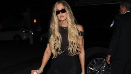 Khloe Kardashian arrives at Kylie Jenner's launch party