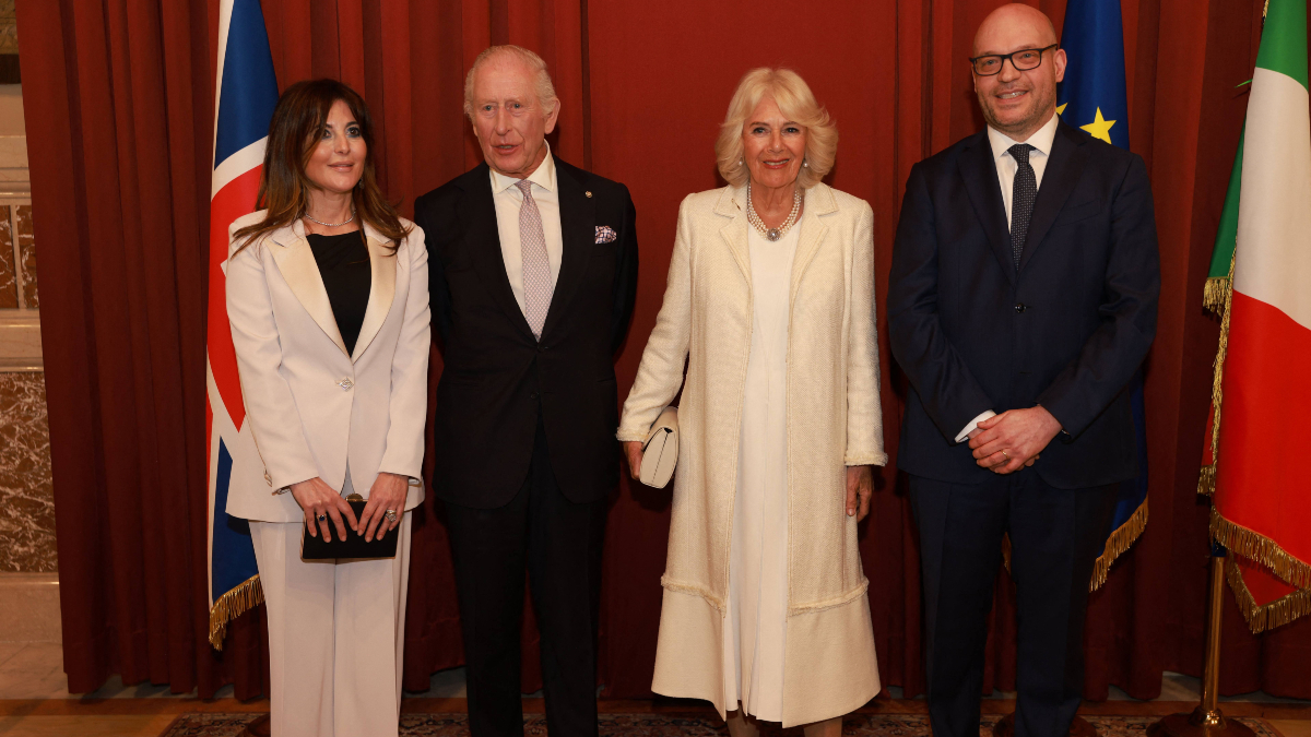 King Charles and Queen Camilla during tour of Italy April 2025.