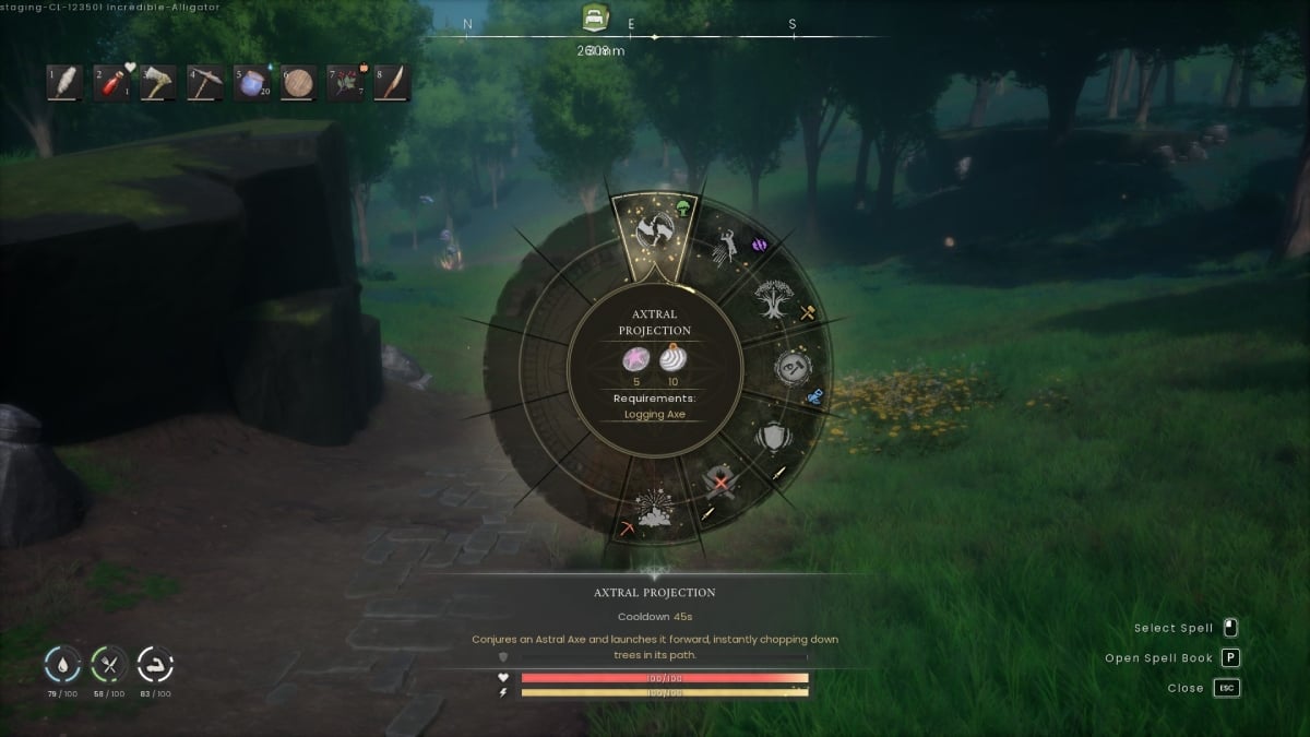 Runescape Dragonwilds Spell menu