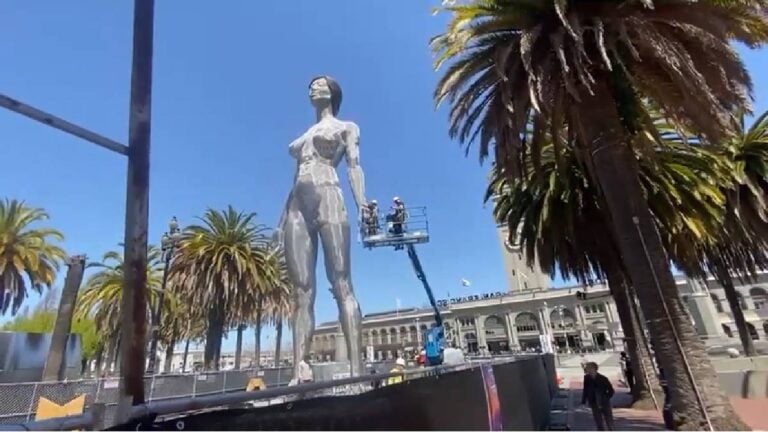 San Francisco Statue Worker
