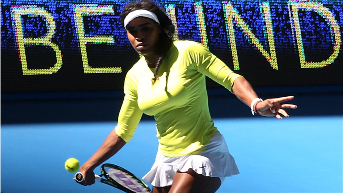 Serena Williams training in Perth