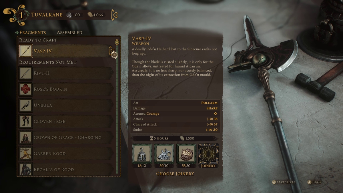Crafting Menu