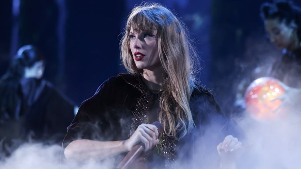 Taylor Swift performing during her Eras Tour 2024.